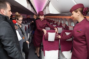 Qatar Airways B787 economy class cabin